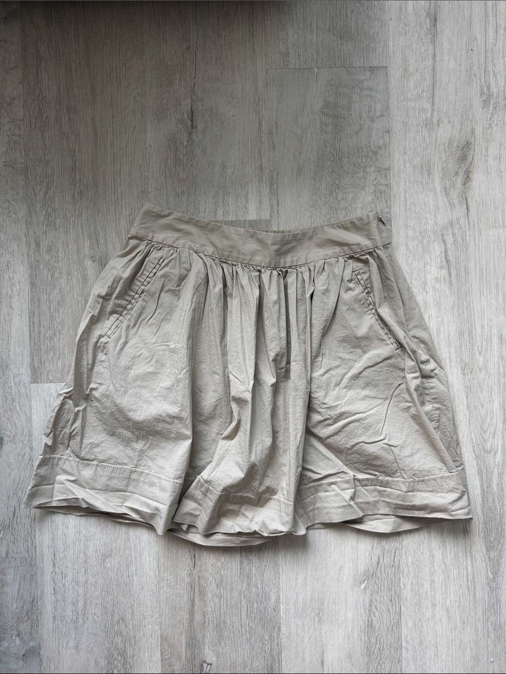Banana Republic Light Beige Gathered cotton  Skirt